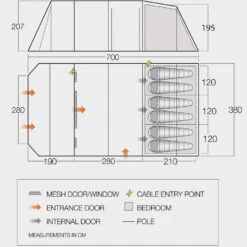 Vango Brecon 600XL Family Tent -Outdoor Life Shop go 447777 b